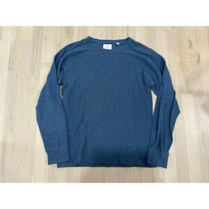 BILLY REID Blue Thermal Shirt Sz Large Cotton Blend